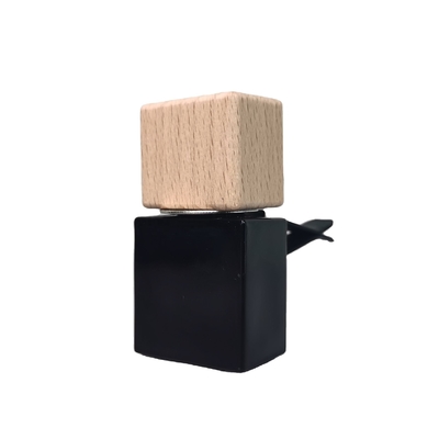 comprare 8 ml Clip nero Cappuccio in legno Car Perfume Bottle Air Outlet Diffuser All Black Vent Bottle online manufacture