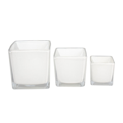 comprar Contenedores de velas cuadradas vacías con gradiente Jarrones de velas de vidrio ámbar personalizados online manufacture