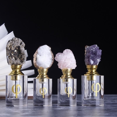 خرید بطری عطر شخصی با سبک مردمی بطری عطر شیشه ای با سنگ آگات online manufacture