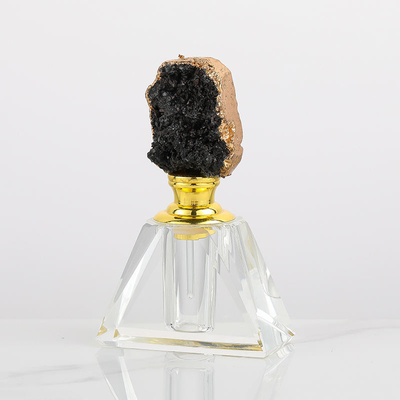 Αγορά Black Quartz Stone Crystal 6oz Dubai Perfume Oud Oil Bottle Empty Attar Glass Bottle Packaging Box online manufacture
