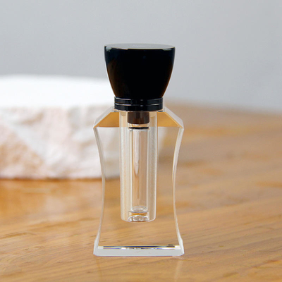 comprare Bottiglia di profumo da uomo in vetro trasparente con tappo in cristallo nero da 5 ml, vuota, araba, per olio essenziale online manufacture