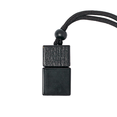 Buy 8ml Matte Black Square Car Perfume Bottle with Wooden Lid online manufacture