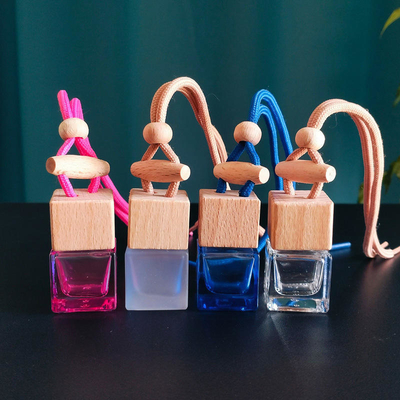 Buy 8ml Colored Glass Car Perfume Bottle with Wooden Lid online manufacture