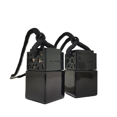 Buy 8ml Black Square Car Perfume Bottle with Wooden Lid online manufacture