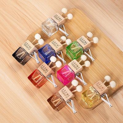 Buy 6ml Square Glass Car Perfume Bottle with Vent Clip online manufacture