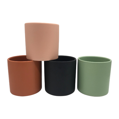 Harga yang bagus Nordic Cylinder Candle Jar Matte Color Empty Ceramic Candle Vessel Candle Jar on line