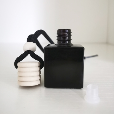 Good price 8ml Black Glass Car Perfume Bottle with Wooden Lid online
