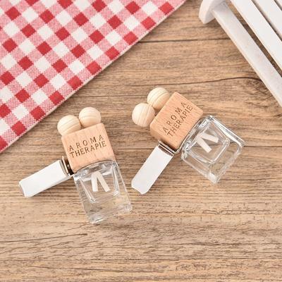 8ml Empty Square Glass Car Vent Clip Air Freshener Perfume Bottle Fragrance Diffuser Bottle